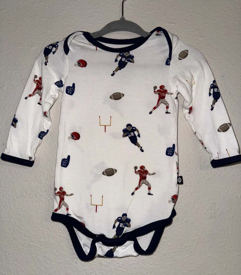Long Sleeve Bodysuit in football print